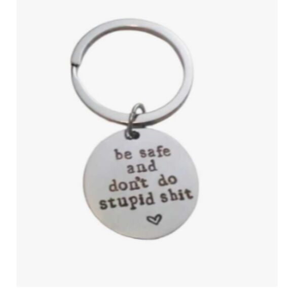 New Don't Do Stupid Keychain, 1 Pc - Picture 3 of 9